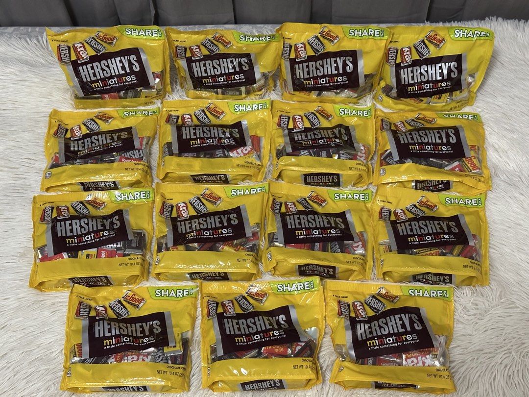 Hershey's Miniatures Chocolate Bags - Share Size (Category: Other Food & Drinks) located in Las Pinas. Submitted by alleadae (Listing ID 1463639697, Image 1). Description: - Hershey's Miniatures bags - Ideal for parties and sharing - Contains a variety of classic Hershey's chocolates - Perfect for all chocolate lovers - Get them while supplies last!.