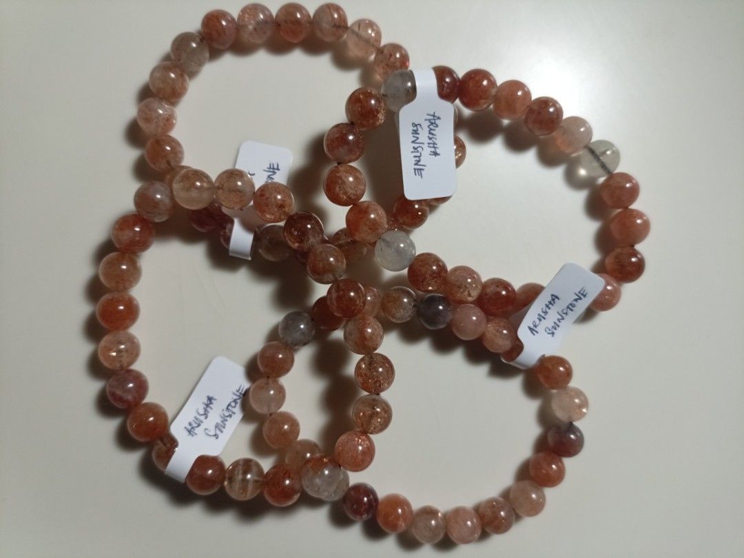 High Quality Arusha Sunstone 4pcs left (Category: Bracelets) located in San Antonio. Submitted by thriftsandcharms (Listing ID 1463735371, Image 2). Description: 3 pcs left remaining 380 each 900 if will get 3pcs gcash Olongapo City +sf pm for more details.