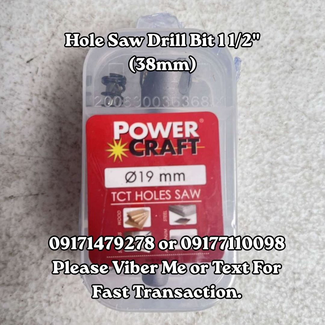 Hole Saw Drill Bit 1 1/2" (38mm) (Category: Construction Tools & Equipment) located in Manila. Submitted by 09171479278_elsie. (Listing ID 1463585450, Image 1). Description: Hole Saw Drill Bit 1 1/2" (38mm) .