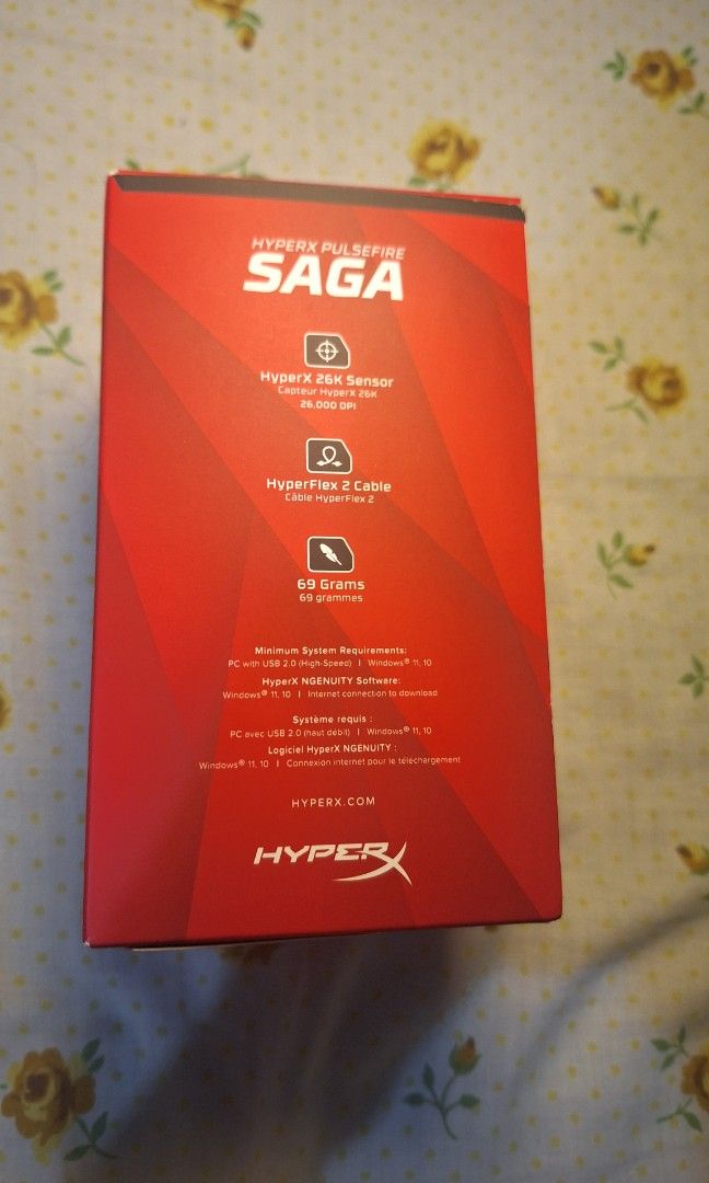 HyperX Pulsefire Saga Gaming Mouse (Category: Controllers) located in Manila. Submitted by roy.vicencio_140 (Listing ID 1463651292, Image 3). Description: HyperX Pulsefire Saga 26k DPI HyperFlex 2 Cable 69 grams - UNOPENED - RFS: Nakuha lang sa raffle - - - - - - - - - - - - - - - - - - - - - - - - Gcash Lalamove 📍San Andres, Cainta Rizal.