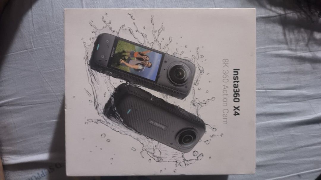 Insta360 X4 8K 360 Action Cam (Category: Video Cameras) located in Bulacan. Submitted by cosmicstar_2b6382 (Listing ID 1463565322, Image 1). Description: - Insta360 X4 360 action camera - Shoots in stunning 8K resolution - Captures all angles of your adventures - Comes in original packaging Issue: light scratch sa rear area, not very noticeable sa shot pero you can buff it at your own risk :).