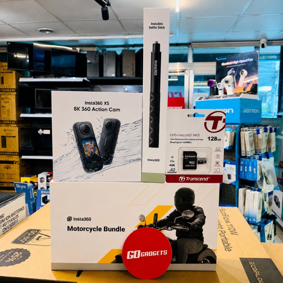 INSTA360 X5 MOTO BUNDLE (Category: Cameras) located in Caloocan City. Submitted by brightfalcon.8419cc (Listing ID 1463655846, Image 1). Description: 📷 Perfect for: ✔ Motorcycle rides ✔ Motovlogging ✔ Travel videos ✔ Content creation ✔ Action shots 💳 INSTALLMENT AVAILABLE BDO • BPI • HSBC • Chinabank • Unionbank • Salmon • Skyro • GGives All products are original with warranty. Specs may vary by model/variant. Terms & conditions apply. .