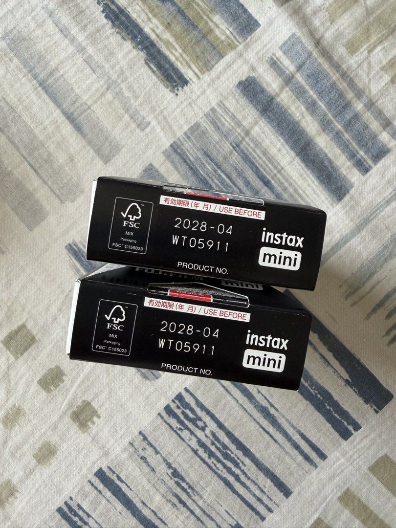 Instax Mini Films Black Design (Category: Cameras) located in Pasay City. Submitted by kkalien (Listing ID 1463649410, Image 3). Description: Instax Mini Films 10 sheets Black Contact Sheet - 650 (Exp. 2026-12) Plain Black - 700 (Exp. 2028-04).