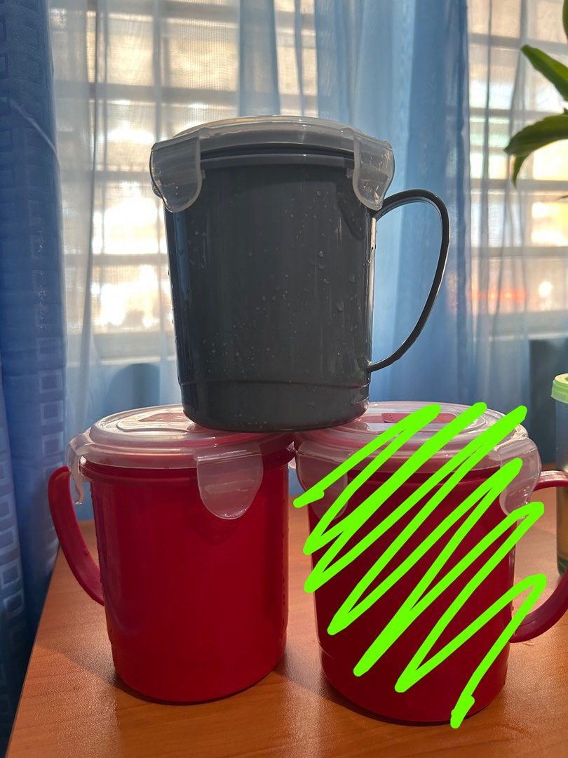 Insulated Airtight Plastic Mug with Locking Lid (Category: Coffee & Tea Tableware) located in Manila. Submitted by its_airra (Listing ID 1428839958, Image 1). Description: ✧.* DECLUTTERING: EVERYTHING HAS TO GO ✧.* AVAILABLE: - 1 RED - 1 GRAY 120 pesos EACH TAKE ALL 3 FOR 300 Pesos MOP (QR): GCASH | GOTYME | SEABANK | RCBC | BPI MOD: - Same Day within Manila: Lalamove | Angkas | Moveit | Grab - Meet ups: Circuit Makati (Saturdays ONLY) - J&T.