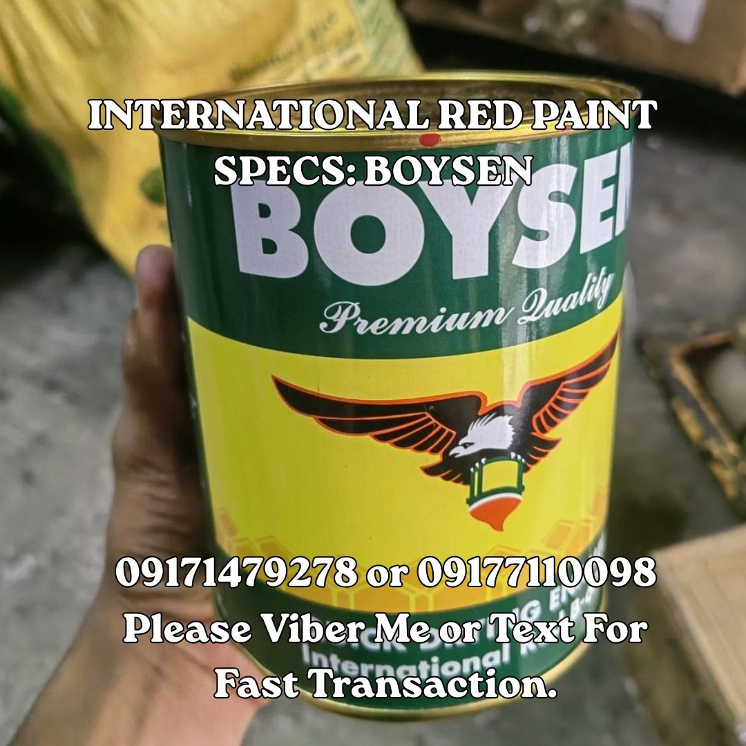 INTERNATIONAL RED PAINT SPECS: BOYSEN (Category: Construction Tools & Equipment) located in Manila. Submitted by 09171479278_elsie. (Listing ID 1463577049, Image 1). Description: INTERNATIONAL RED PAINT SPECS: BOYSEN.