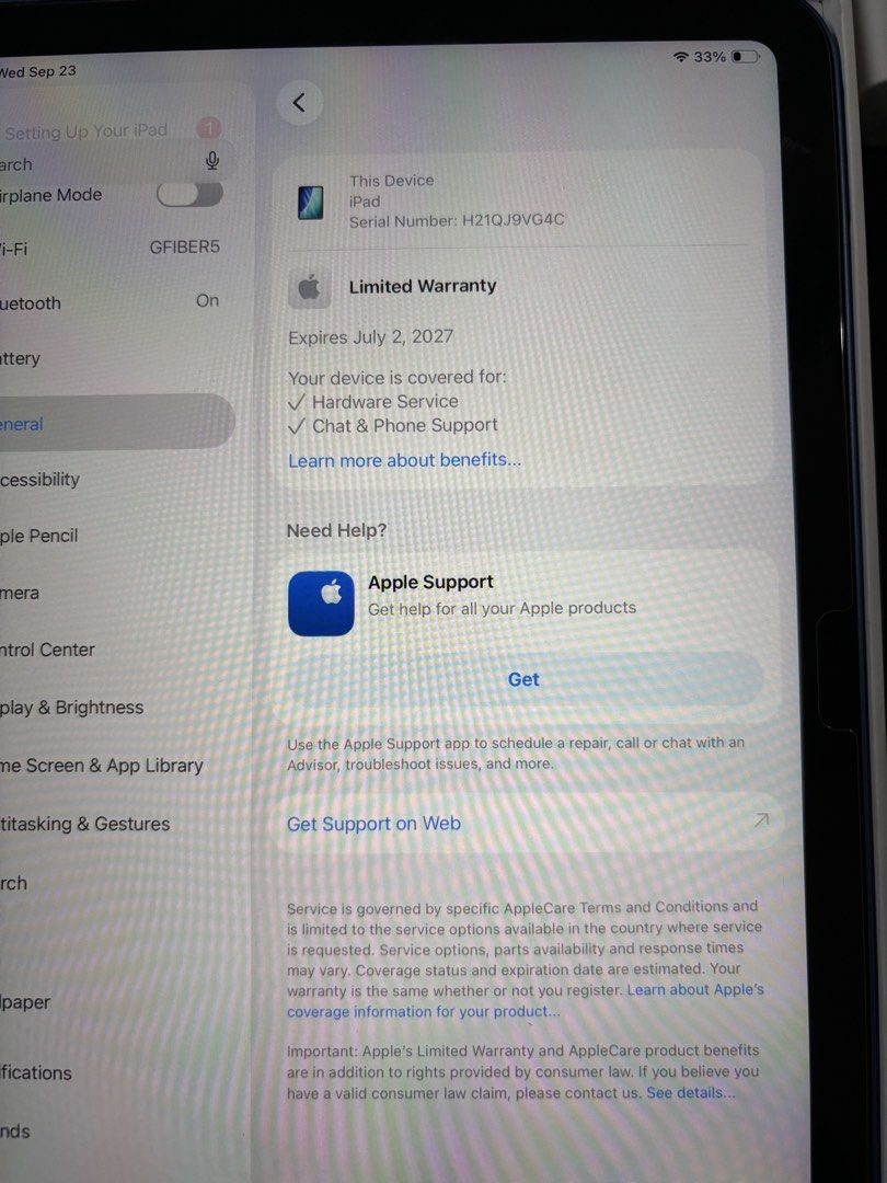 iPad A16 128GB 50CC 100BH MONTHS OLD (Category: iPad) located in Manila. Submitted by cozaaaartttt22 (Listing ID 1463674010, Image 3). Description: iPad A16 128GB PP/A Local Variant (PMC purchased) Underwarranty until July 2, 2027 100BH 50CC Only! Touch ID✅ Truetone✅ no history of repair unli check unli reset pristine condition unit Inclusions: Orig Box (same serial) Orig Apple Adaptor Orig Cord Stand Case 24.5K NEGO Pasig loc.