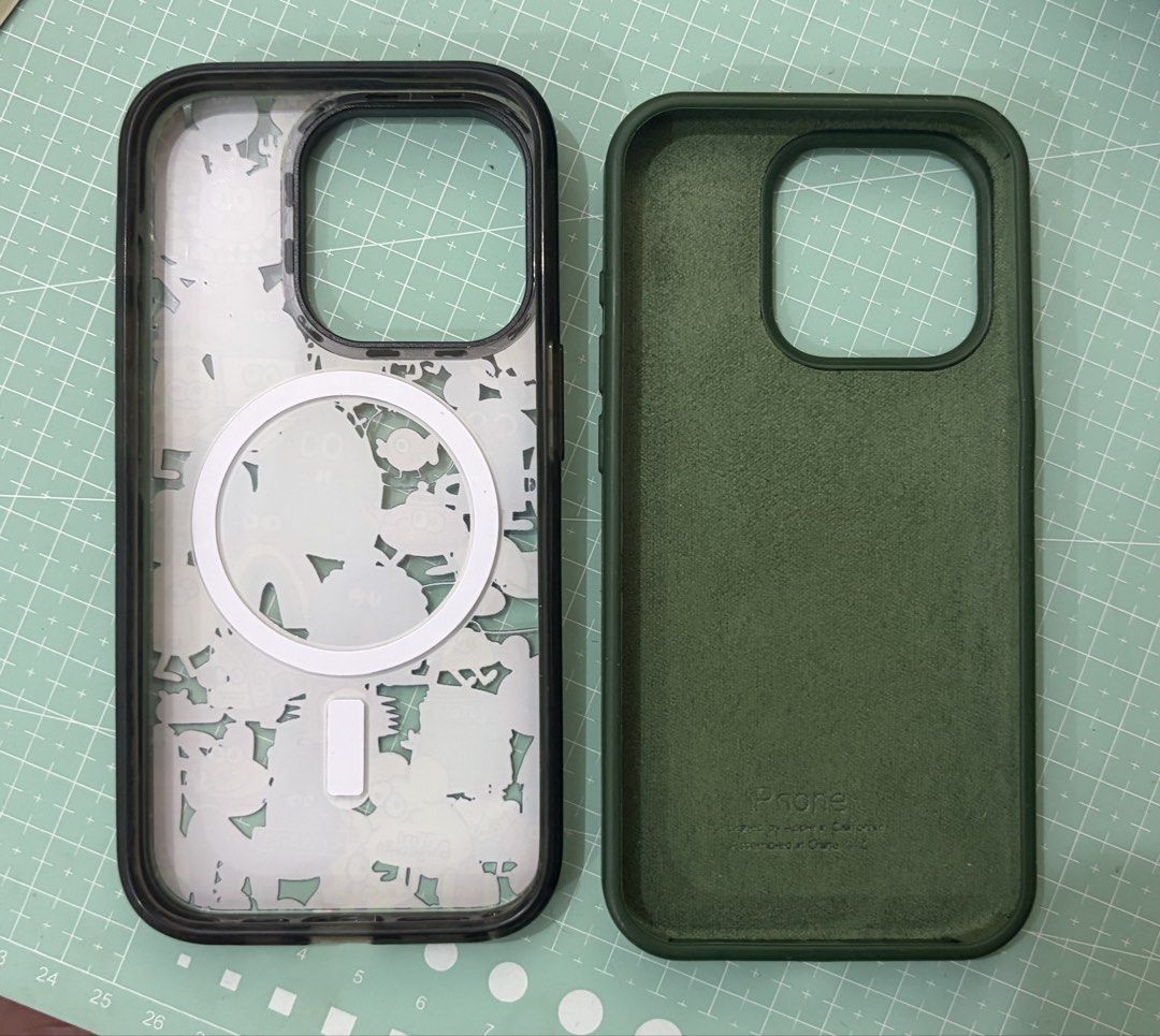 iPhone 15 pro cases (Category: Cases & Sleeves) located in Cainta. Submitted by papples (Listing ID 1463606312, Image 2). Description: 1 unit Casetify - jon burgerman case 1 unit dark green silicone case Price is already for 2 cases Shipping/ delivery fee not included.