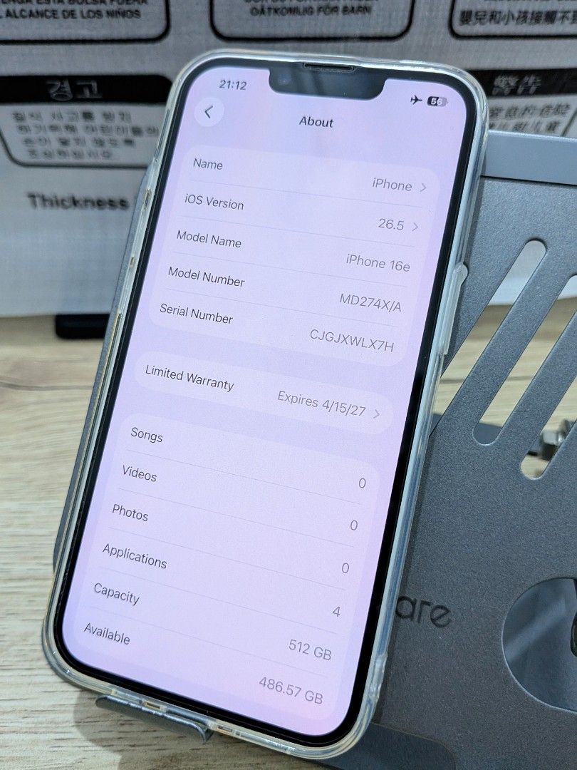 iPhone 16e 512gb 100bh with Warranty (Category: iPhone 16 Series) located in Tayug. Submitted by recoveringshopaholic123 (Listing ID 1463689222, Image 2). Description: iPhone 16e 512GB White Battery health: 100% Cycle count: 86 ✅ with Apple warranty until April 2027 ✅ NTC certified ✅ no software/hardware issues ✅ no cracks, dents, deep scratches, or chipped paint INCLUSIONS: ✅ with screen protector ✅ with soft clear case ✅ comes with original box
