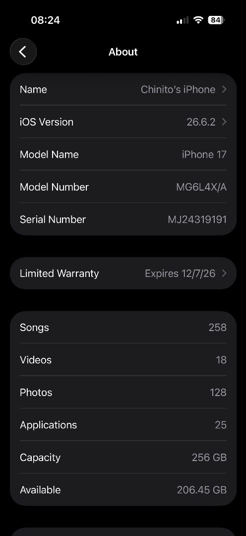 IPHONE 17 MIST BLUE-256GB (Category: iPhone 17 Series) located in Santa Rosa. Submitted by marco6377 (Listing ID 1463624525, Image 3). Description: For Sale Iphone 17 Mist Blue 256GB -99% Battery Health -No Sim Restrictions - No Issues, No Scratches, No Dents, and No Repairs - Under Warranty until Dec 2026 Inclusions: - Original Box same IMEI -Receipt - Original used USB C Cord - Case from Momax w/ receipt Unli check and reset upon meet up. Price