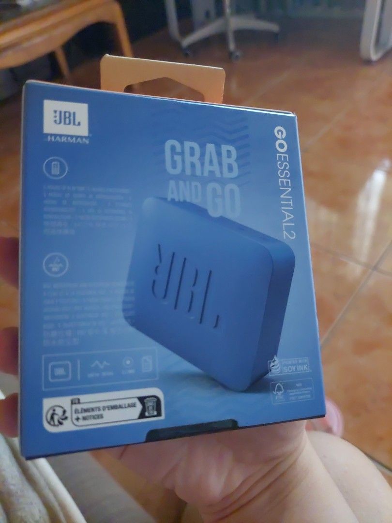 JBL GO Essential 2 Bluetooth Speaker BRAND NEW/SEALED (Category: Soundbars, Speakers & Amplifiers) located in Quezon City. Submitted by lostheavensong (Listing ID 1463563734, Image 3). Description: - JBL GO Essential 2 Bluetooth Speaker - Color: Blue - Compact and portable design - Ideal for music on the go - Brand new, sealed in original packaging RFS: helping my sister to sell it as we already have another bt speaker price in Mall 2330 selling 