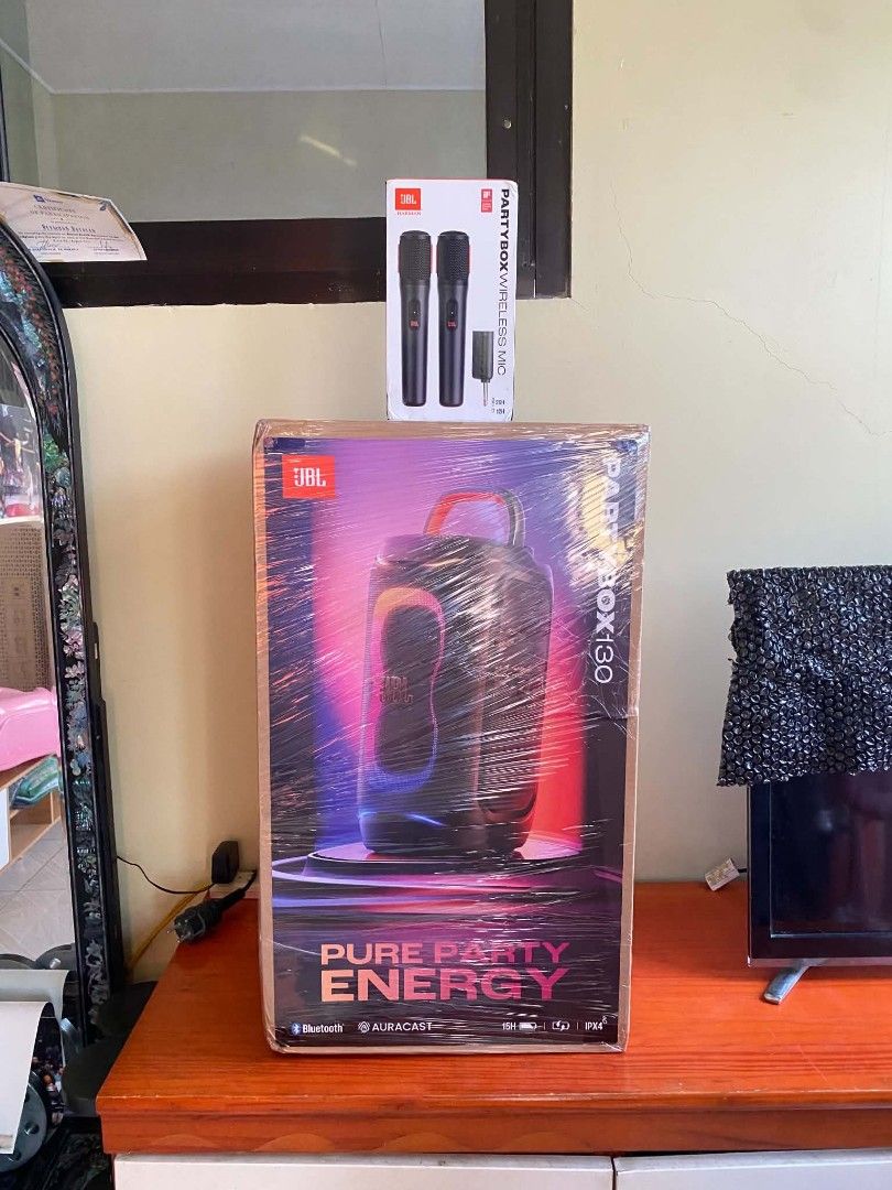 JBL PARTYBOX 130 WITH JBL MIC v2 (Category: Soundbars, Speakers & Amplifiers) located in Binalonan. Submitted by rjbatacan (Listing ID 1463619386, Image 3). Description: Brandnew and Sealed I also have a opned JBL PARTYBOX 320 You can call or text me if you're interested 09090653510.