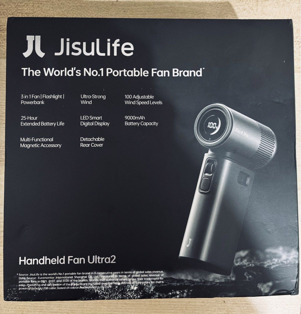 Jisulife Handheld Fan Ultra 2 (Category: Fans) located in Legazpi City. Submitted by lorenzoo41215 (Listing ID 1463581542, Image 1). Description: FOR SALE ONLY BELOW SRP jisulife ultra 2 - original, no issue, not used -aluminum body -9000mAh can last up to 25hours -multi purpose: cooling fan, power bank, flashlight, air pump, cleaning -perfect for brownouts -complete accessories meet up: legazpi city, old albay, centro daraga, bu, sto domingo *ca