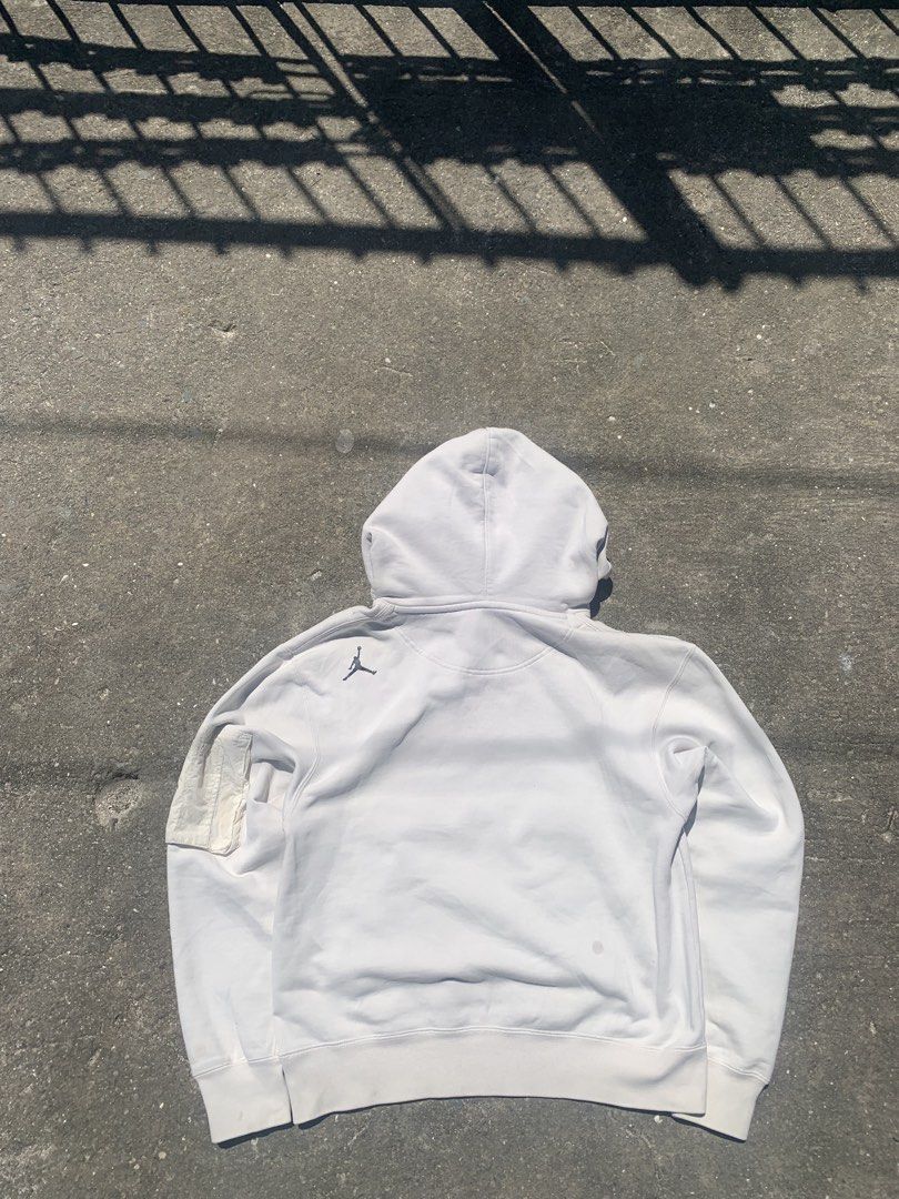 Jordan 23 Engineered Pullover Hoodie (Category: Coats, Jackets and Outerwear) located in Manila. Submitted by thirst4thrifting (Listing ID 1463626344, Image 2). Description: Jordan 23 Engineered Pullover Hoodie Dimes 21.5x26 Issue: lil bit stain need wash Dm more dets As good condition .