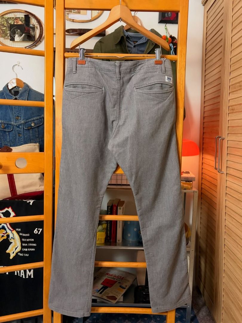 Kafika Okayama Kojima Knit Trousers (Category: Trousers) located in Manila. Submitted by recolecta (Listing ID 1463679207, Image 2). Description: Kafika Okayama Kojima Knit Trousers ₱1300 + sf 02 on tag, fits ~32 waist Length: 37.5 inches Waist: 16 inches Rise: 11 inches Leg Opening: 6.5 inches Thighs: 11 inches Inseam: 27 inches Blending 1940s US Navy deck wear aesthetics with Okayama's modern textile engineering. Produced in Kojima, Japan, thes