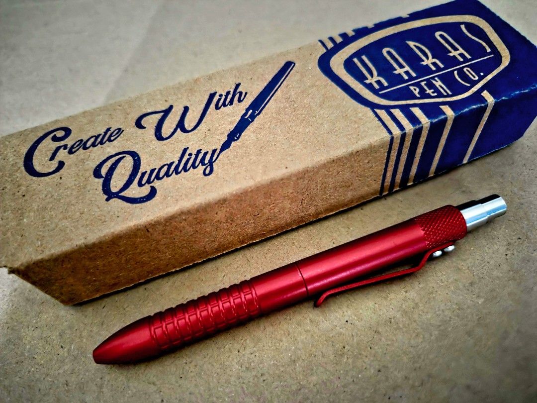 Karas Kustoms EDK V2 Pen (Category: Craft Supplies & Tools) located in Marikina City. Submitted by knifeandtoolphilippines (Listing ID 1462094926, Image 1). Description: Fixed Price No Trades Karas Pen Matte Red Frag EDK V2 Uses Schmidt P8126 refills (Parker refills can be used also) Made in USA 🇺🇸.
