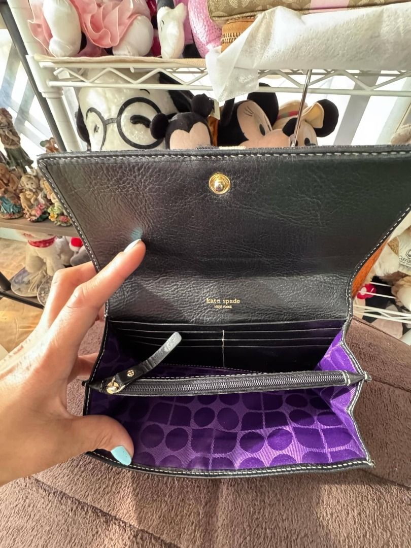 Kate Spade New York Black & Beige Patterned Wallet (Category: Wallets & Card holders) located in Labrador. Submitted by bagwalletaccessoriesfromjapan (Listing ID 1463634535, Image 3). Description: AUTHENTIC KATE SPADE LONG WALLET — CLASSIC SPADE DOT PATTERN ✨ Timeless black & cream signature spade dot design! 🖤🤍 Woven fabric with leather trim — iconic and sophisticated 💅 ✅ 100% Authentic Kate Spade New York ✅ Great condition — 9/10 ✅ Signature