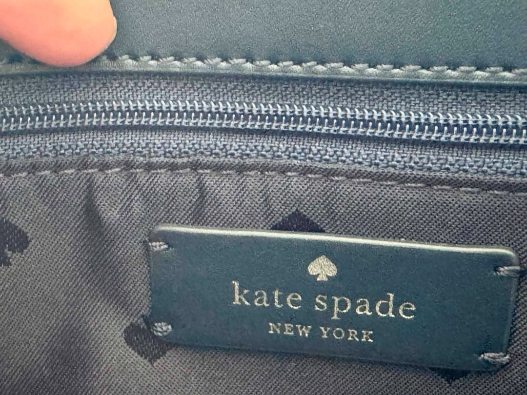 Kate Spade New York Canvas & Leather Shoulder Bag (Category: Luxury Bags & Wallets) located in Labrador. Submitted by bagwalletaccessoriesfromjapan (Listing ID 1463633071, Image 2). Description: FOR SALE: Kate Spade Audrey Canvas Top Handle Flap Crossbody — Blazer will be available this December - ✅ Authentic Kate Spade — Audrey Flap Crossbody (Blazer Colorway) - 🤎 Natural canvas body with rich navy leather trim — classic & sophisticated - 🎒 IN