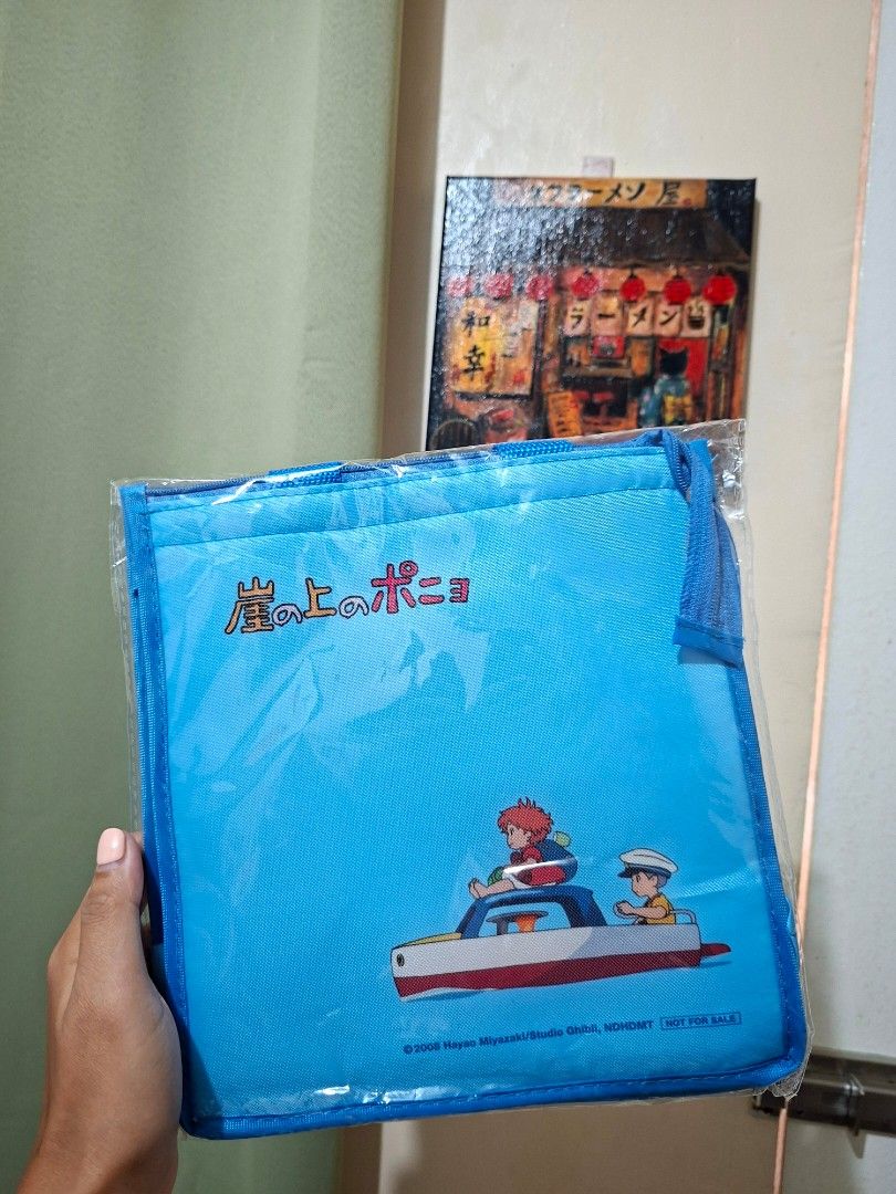 Ponyo Insulated Bag (Category: Character Goods) located in Cebu City. Submitted by __sen (Listing ID 1463597600, Image 1). Description: - Comes with a Ponyo insulated bag. - Perfect for Studio Ghibli collectors and fans. - Brand new and in original packaging. MOD: J&T/Maxim MOP: Gcash/Bank Transfer Loc: Lapu-Lapu City, Cebu.