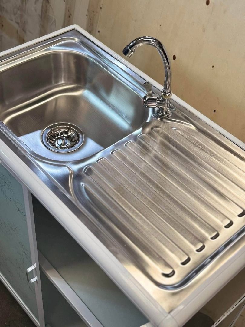 Kitchen Sink Cabinet and Complete Accessories (Category: Bathroom & Kitchen Fixtures) located in Pasay City. Submitted by bravefalcon.8b60e2 (Listing ID 1463587636, Image 3). Description: Kitchen Sink Cabinet and Complete Accessories Price: 4,000 PHP Product size: 80 x 44 x 83 cm Materials: Stainless/tempered glass door/Alloy legs Accessories included: a drain hose and faucet 100% Brand new with box We do shipping nationwide 💯 LEGIT. We can prov