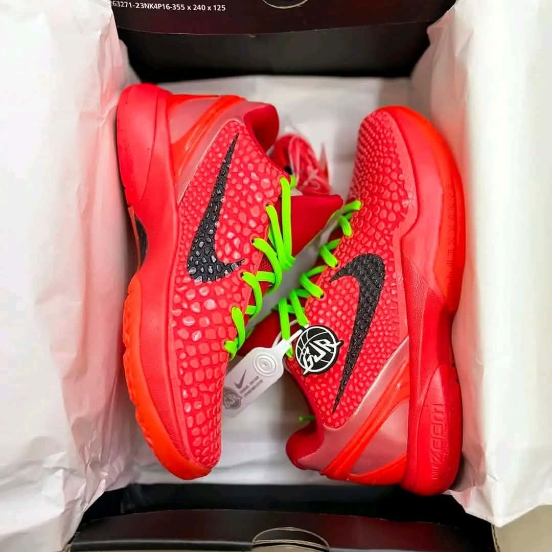 Kobe 6 Protro "Reverse Grinch" 🌹🍒🍅 (Category: Sneakers) located in Manila. Submitted by josier_181 (Listing ID 1463738956, Image 1). Description: Available now Ma'am/Sir Pm for more details Your order via lalamove COD or GCASH payment. Kung anong nasa post ko po yun po mismo ang dadating na item sa inyo 💯 Good quality and condition Thank you and God bless Womens Size Guide 5US - 36 EU/FR - 22CM 6US - 37 EU/FR - 23CM 6.5US - 37.5 EU/FR - 23.5C