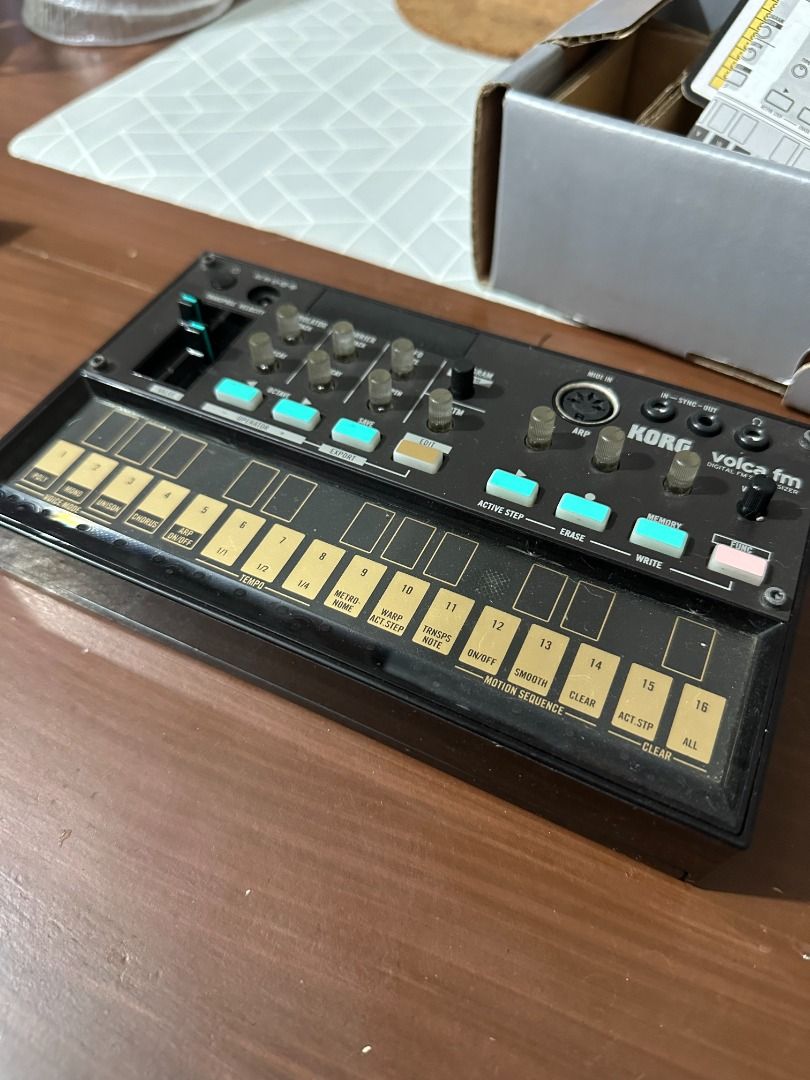 Korg Volca FM Synthesizer (Category: Musical Instruments) located in Cagayan de Oro. Submitted by curated.box (Listing ID 1463644591, Image 1). Description: - Korg Volca FM synthesizer - Ideal for music production - Built-in 16-step sequencer - All original buttons and knobs present - Unit has some minor dust - Fully functional and works great - no AC DC Adapter included - no issues.