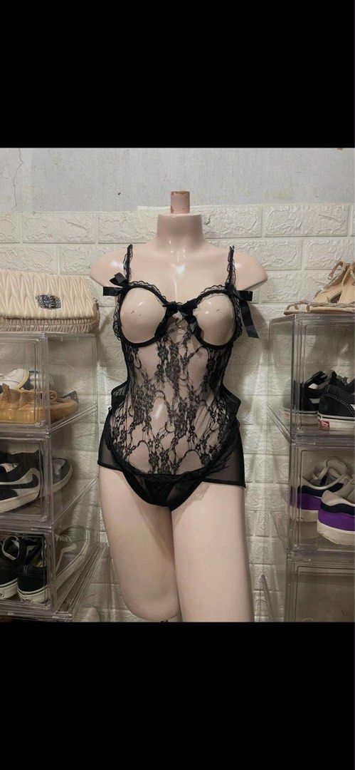 Lace Bodysuits - Black, Purple, White, Grey (Category: Sleeveless) located in Manila. Submitted by sexy_sleepwear (Listing ID 1463675084, Image 1). Description: - Set of 4 sheer/lace bodysuits - Includes: Black lace, Purple velvet lace, White lace, Grey halter styles - All feature cut-out details - Versatile for layering or as lingerie.