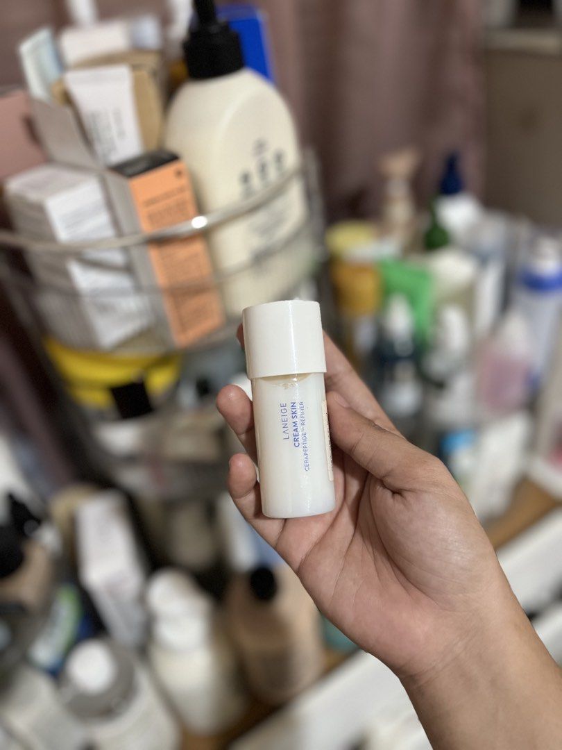 Laneige Cream Skin Refiner (Category: Face Care) located in Bacolod City. Submitted by vintage_vogue6100 (Listing ID 1463702821, Image 1). Description: - Laneige Cream Skin Refiner bottles - Excellent for skin hydration - Perfect for trial or travel - 150 each bottle .