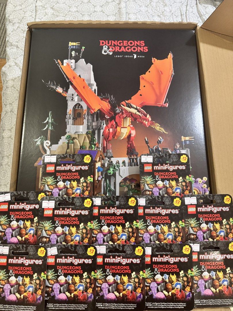 LEGO Ideas Dungeons & Dragons 21348 and 71047 (Category: Lego & Building Sets) located in Mandaluyong City. Submitted by kingachi (Listing ID 1463687291, Image 1). Description: Selling as bundle - 31000 php Lego 21348 Dungeons and Dragons - Red Dragon’s Tale Lego 71047 dungeons and deagons CMF - Set of 12.