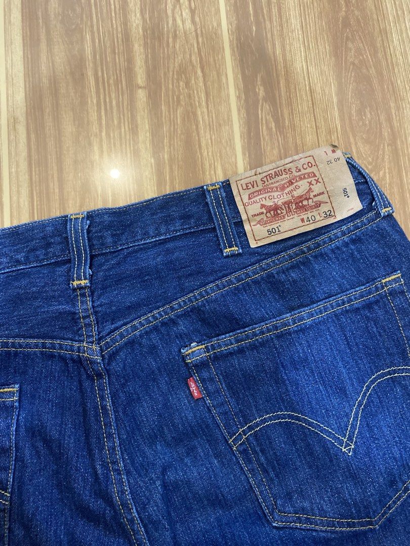 Levis 501 button fly pants (Category: Jeans) located in Tanza. Submitted by 9th.street.thrift (Listing ID 1463632017, Image 3). Description: Levis 501 extended patch button fly pant Good as new 💯Authetic Waist:40 Length:44.5 Issue:hem see pic(paputulan nyo na lang wala na issue kasi orginal length mahaba din naman) 1,200+sf fix.