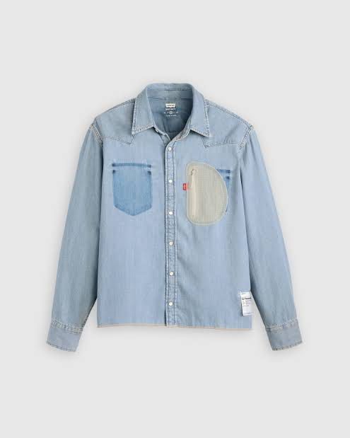 Levi's satisfy climb shirt (Category: Coats, Jackets and Outerwear) located in Manila. Submitted by ememem98 (Listing ID 1463610282, Image 1). Description: - Classic light wash denim shirt from Levi's. - Features two chest pockets, one with a unique mesh detail. - Button-up front and long sleeves for a timeless look. - Brand new with original tag attached. - Ideal for versatile casual wear. Size Small RFS clicked the wrong size ☹️.