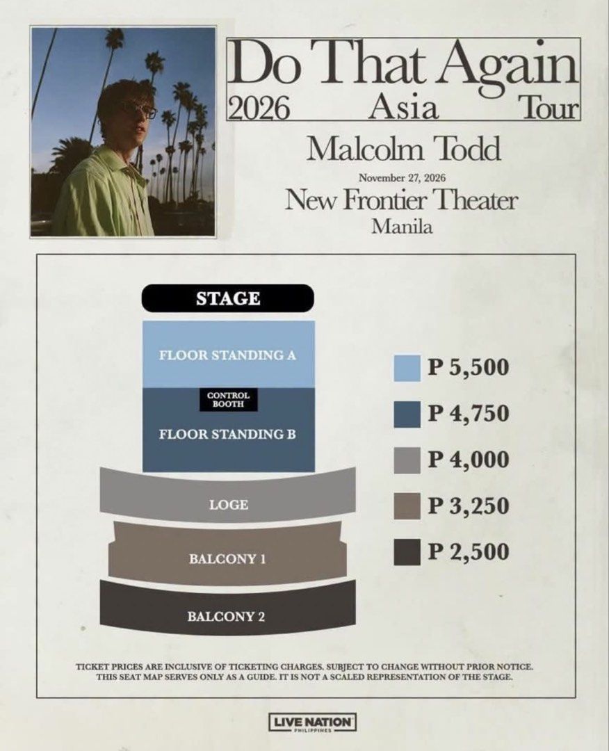 LF/WTB Malcolm Todd Tickets (Category: Events Tickets) located in Taguig. Submitted by michxela (Listing ID 1463608309, Image 2). Description: LFS/WTB willing to buy pls !!!! desperate prefer: (2) ACOUSTIC EXPERIENCE (2) VIP EARLY (2) FLOOR A (2) FLOOR B PLS BAHSHDHAHA I NEED TO SEE HIM.