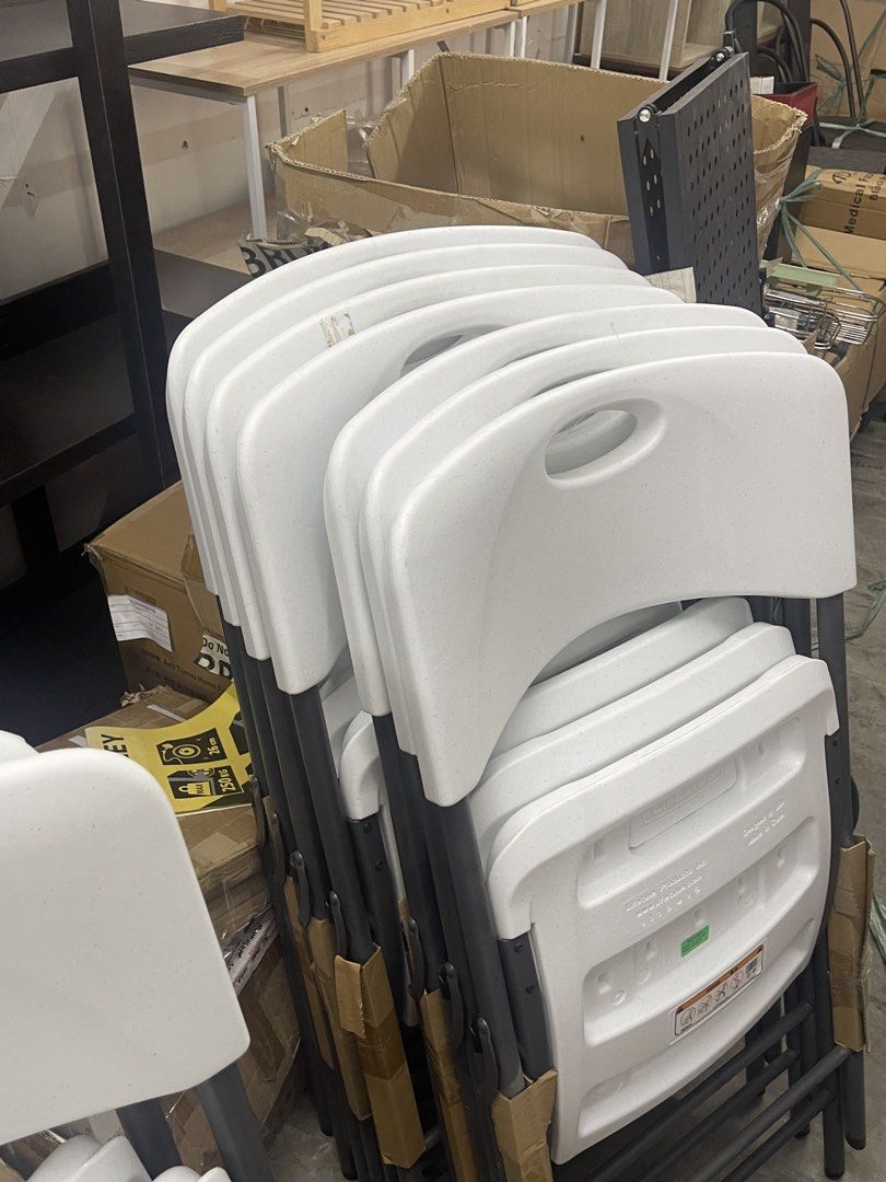 Lifetime foldable chair (Category: Chairs) located in Muntinlupa City. Submitted by declutter.clubph (Listing ID 1463477329, Image 2). Description: Lifetime foldable chair In stock: 10pcs ₱2,000 each ✨ Price still negotiable ✨ Location: RMT industrial complex, muntinlupa RMT warehouse 31AD.
