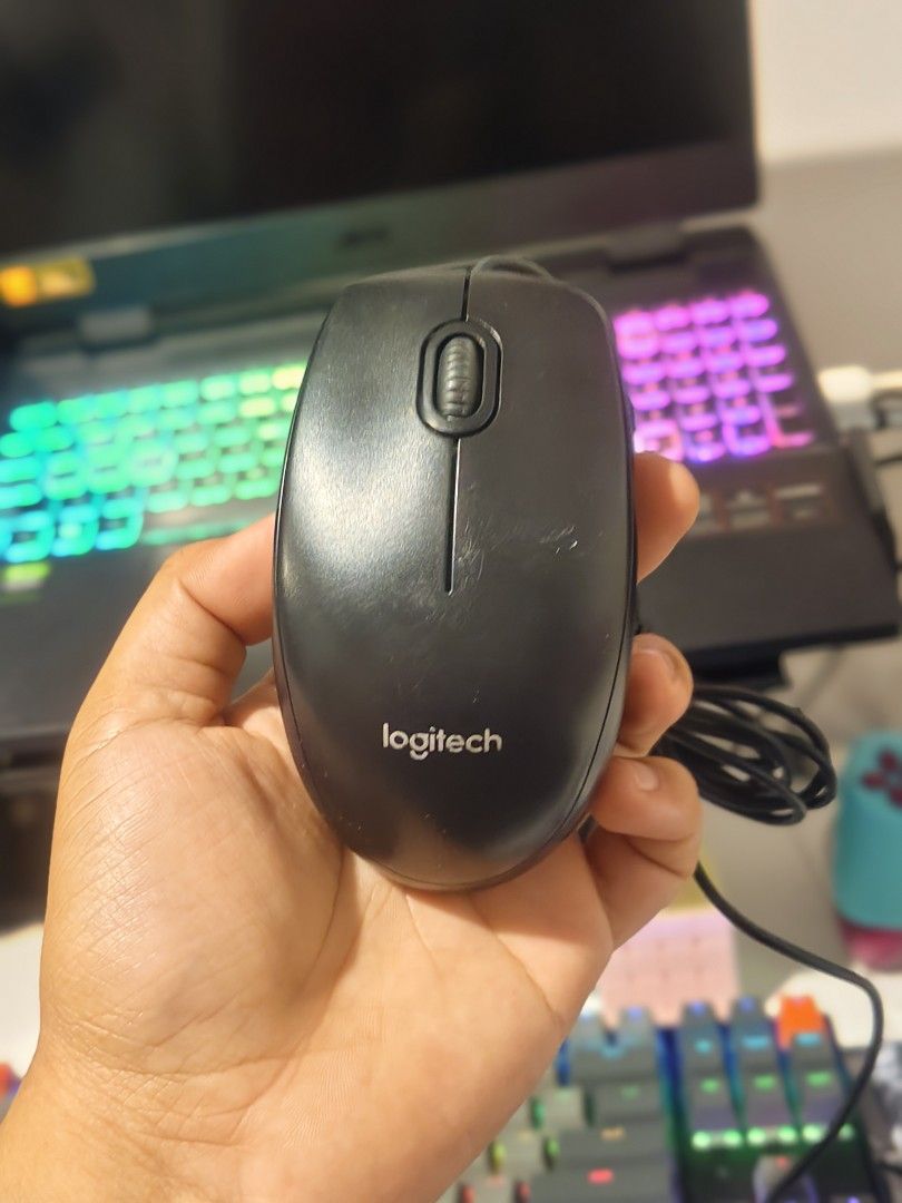 Logitech B100 Optical USB Wired Mouse (Category: Mouse & Mousepads) located in Mabalacat. Submitted by dam-sun (Listing ID 1463639910, Image 1). Description: - Logitech B100 Wired Mouse - Plug and Play: Easy setup, just plug it in! - Universal Compatibility: Works with any computer. - Simple and Reliable: Dependable for everyday tasks. - Tested and Working: Guaranteed to function well. - Ideal for everyday use..