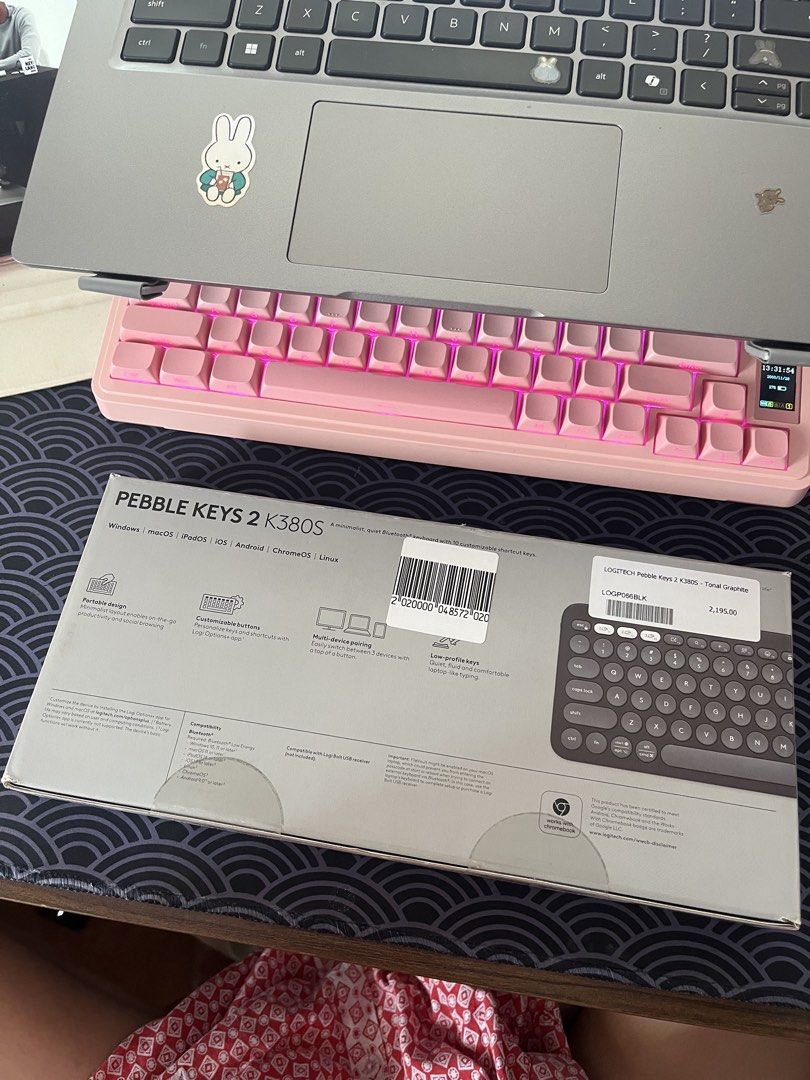 Logitech Pebble Keys 2 K380s Multi-Device Portable Keyboard (Category: Computer Keyboard) located in Iloilo. Submitted by ysabelleflx (Listing ID 1463607825, Image 2). Description: ✅ Brand new and sealed (unopened) ✅ RFS: Freebie from PMC not needed hehe 📍Iloilo City 🏷️ Retails for 2195 but selling for 1750 😌.