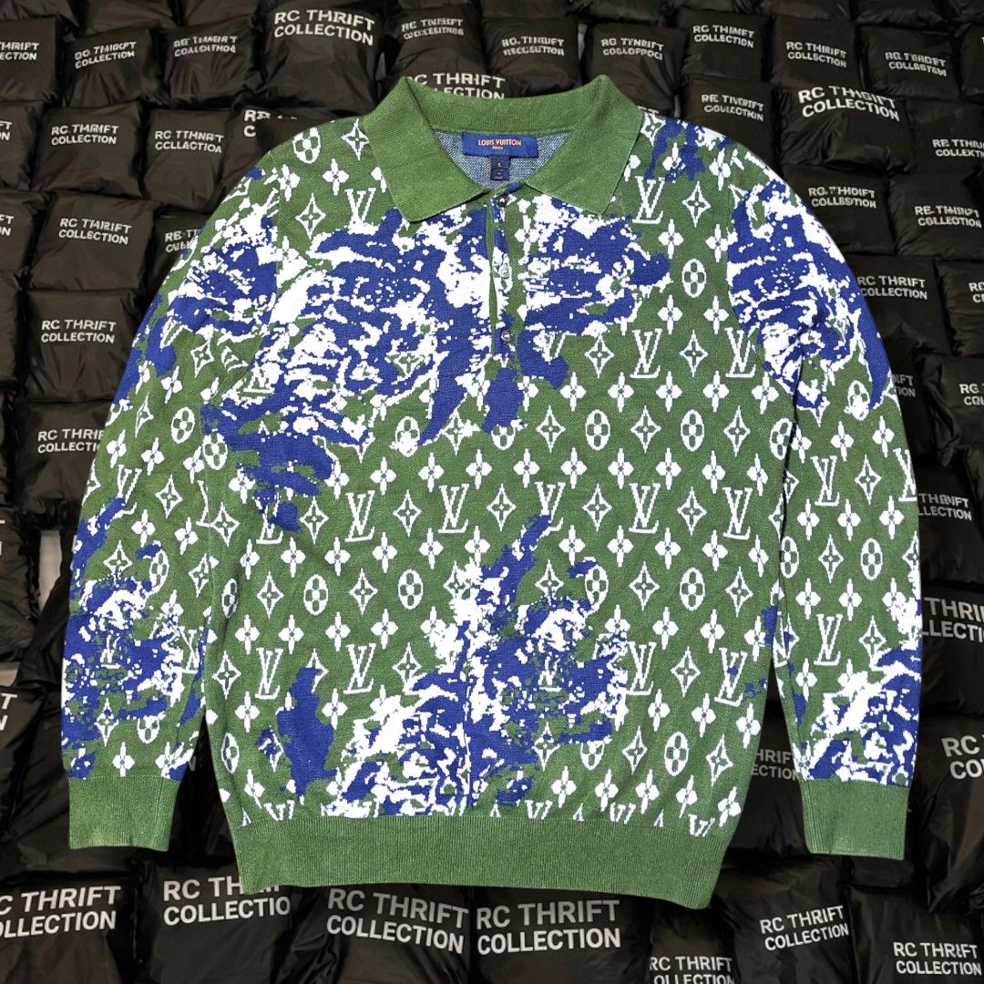 LOUIS VUITTON MONOGRAM KNITTED POLO SWEATER (Category: Luxury Apparel) located in Rizal. Submitted by rcthriftcollection (Listing ID 1463646696, Image 1). Description: LOUIS VUITTON MONOGRAM KNITTED POLO SWEATER Width 21.5 inch Length 28.5 inch Best fit Large Excellent / Asnew No issue DM📥📥📥 Location: MONTALBAN, RODRIGUEZ, RIZAL .