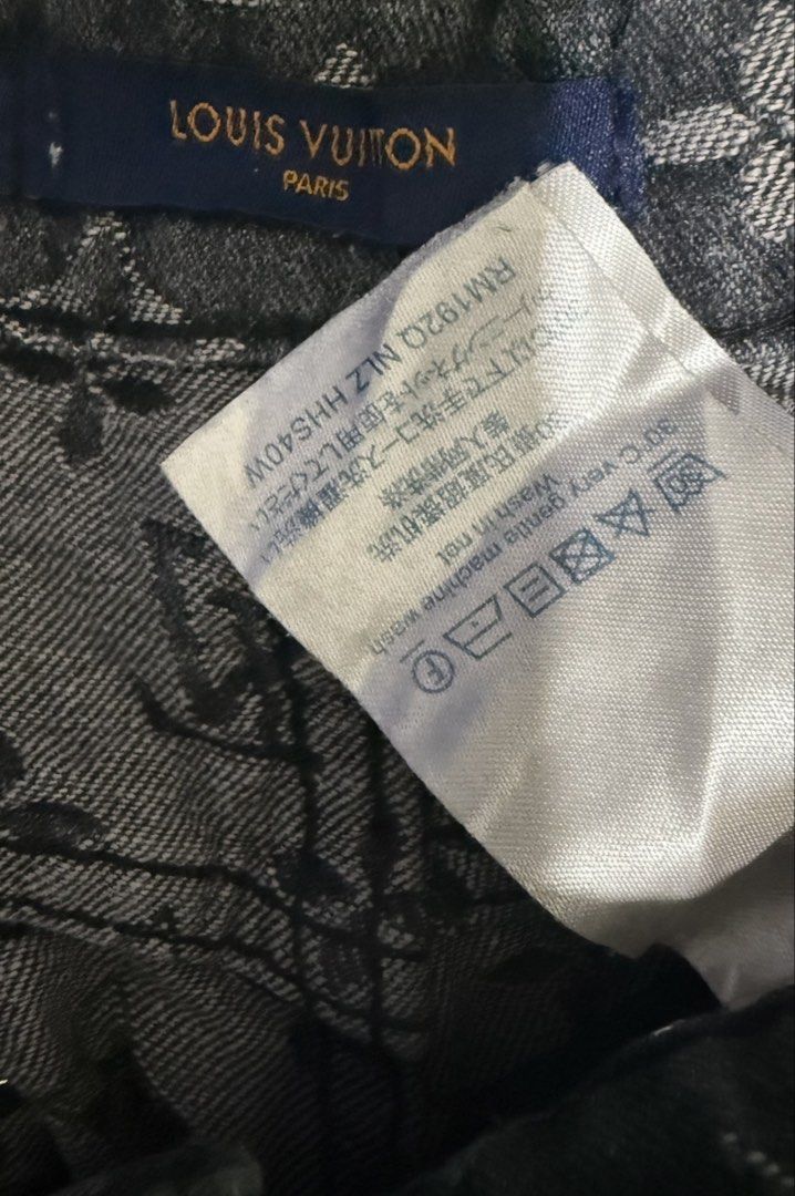 Louis Vuitton Monogram Ripped Denim Short (Category: Shorts) located in Naga. Submitted by tiindahunts (Listing ID 1463707623, Image 3). Description: From Hongkong box! Waist 15" Laid flat.