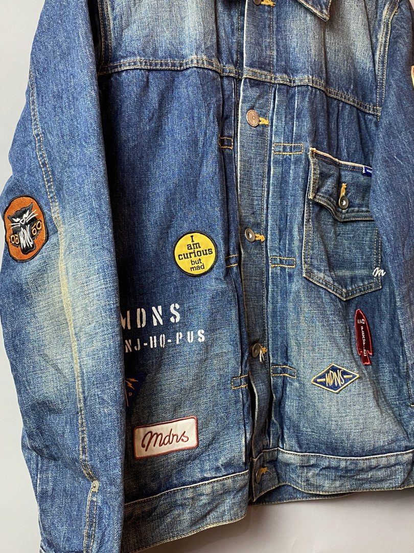 Madness Patch Denim Jackets (Category: Coats, Jackets and Outerwear) located in Quezon City. Submitted by loloyz123 (Listing ID 1463692085, Image 2). Description: Madness Patch Denim Jackets Condition: Very good Color rate: 9.8/10 Color: denim Size: Large L: 27 W: 21 inches.