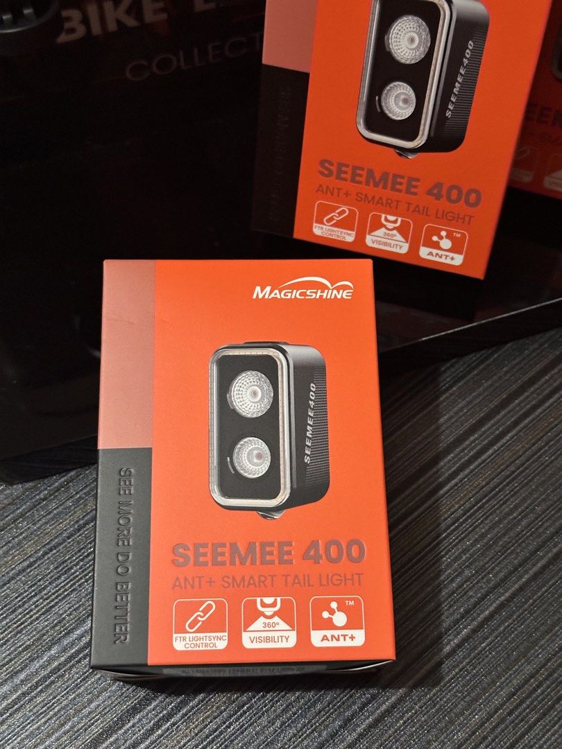 Magicshine Seemee 400 ANT+ Smart Tail Light (Category: Bicycles) located in Makati City. Submitted by crankncoph (Listing ID 1463668462, Image 2). Description: MAGICSHINE SEEMEE 400 — SMART 400-LUMEN TAIL LIGHT Upgrade your ride with the Magicshine SEEMEE 400, a smart rear light designed for road cycling, commuting, and everyday riding. With up to 400 lumens, 360° OptiTracing illumination, and ANT+ connectivity, it combines powerful rear lighting