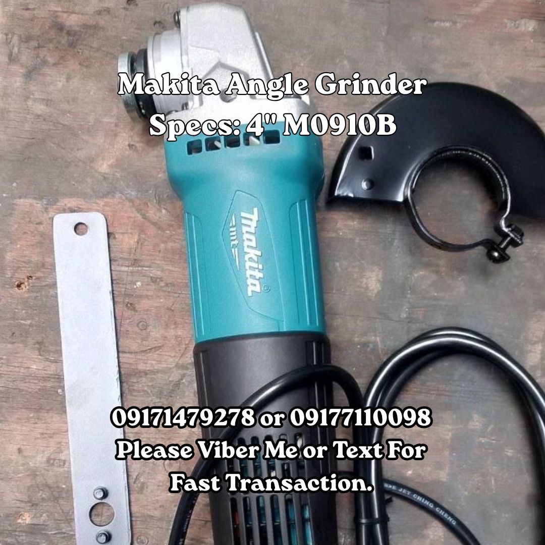 Makita Angle Grinder Specs: 4" M0910B (Category: Everything Else Others) located in Manila. Submitted by 09171479278_elsie. (Listing ID 1463575217, Image 1). Description: Makita Angle Grinder Specs: 4" M0910B.