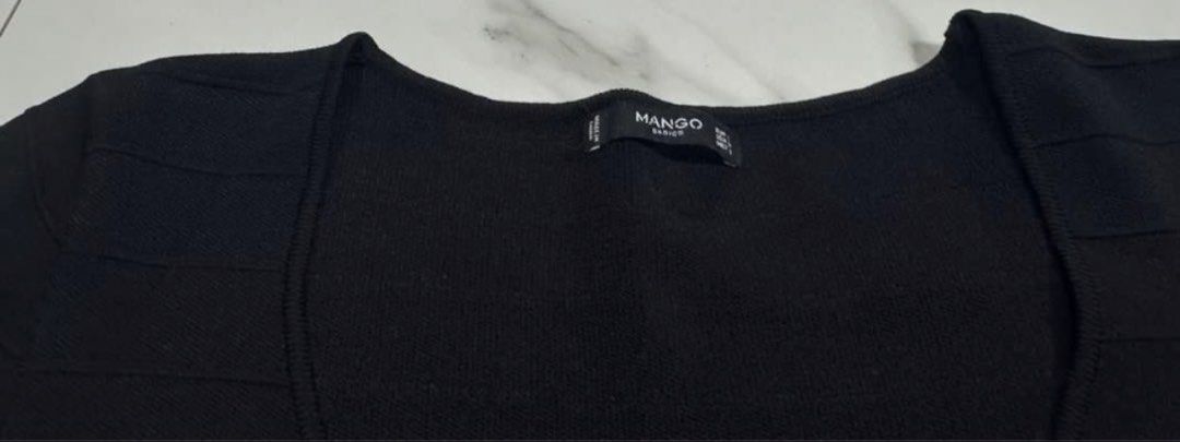 Mango Basic Black Ribbed 3/4 Sleeve Bodycon Dress (Category: Dresses) located in Pasay City. Submitted by szepter (Listing ID 1463677350, Image 2). Description: - Brand: Mango Basic - Style: Black bodycon dress - Texture: Ribbed all over - Sleeves: 3/4 length - Neckline: Scoop neck - Length: Above the knee (approx. 33 inches) - Waist: Approx. 26 inches - Versatility: Perfect for dressing up or down.
