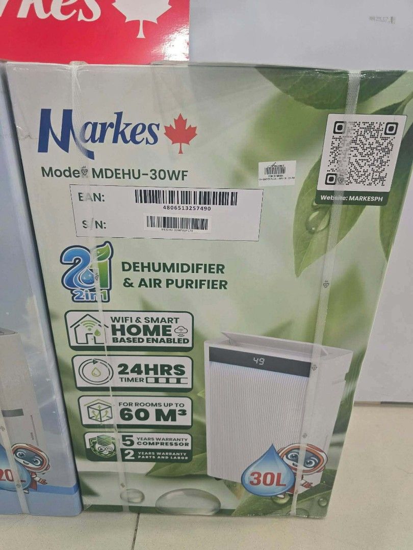 Markes ehumidifier & Air Purifier (Category: Air Purifiers & Dehumidifiers) located in Quezon City. Submitted by roseann_1996 (Listing ID 1463629711, Image 3). Description: Markes Airpurifier with Dehumidifier Model:MDEHU12WF 12.L Cash:8,300 Model:MDEHU20WF 20L Cash:10,200 Model:MDEHU30WF 30 L Cash:13,700 for more Information vi_be-r me#09207821329.