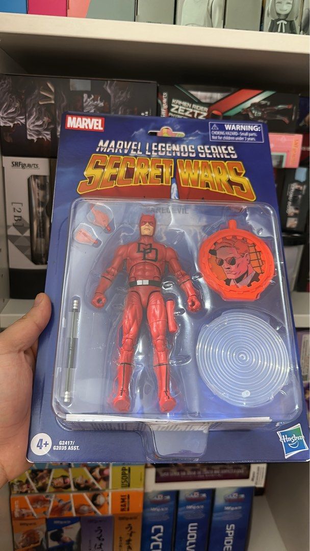 Marvel Legends Secret Wars Daredevil Action Figure (Category: Figurines & Statues) located in Pasig City. Submitted by gilgamesh8 (Listing ID 1463686348, Image 1). Description: - Marvel Legends Secret Wars Daredevil Action Figure - 2023 Release - Includes Accessories - Brand New in Original Packaging - Perfect for Marvel Collectors.