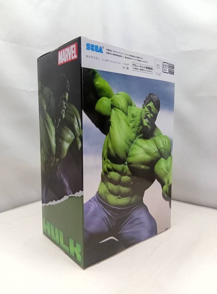 Marvel Sega Luminasta 7" Hulk PVC Statue Figure (Category: Action & Battle Toys) located in Quezon City. Submitted by ToyzzKoleksyon (Listing ID 1463593211, Image 2). Description: Authentic/Branded. -Price: 1,000 -Condition: AS IS. Unopened Box. OLD STOCK. -Issue: NONE -What you see is what you get. -Please check photos for issues. -Location: Quezon City b116j.
