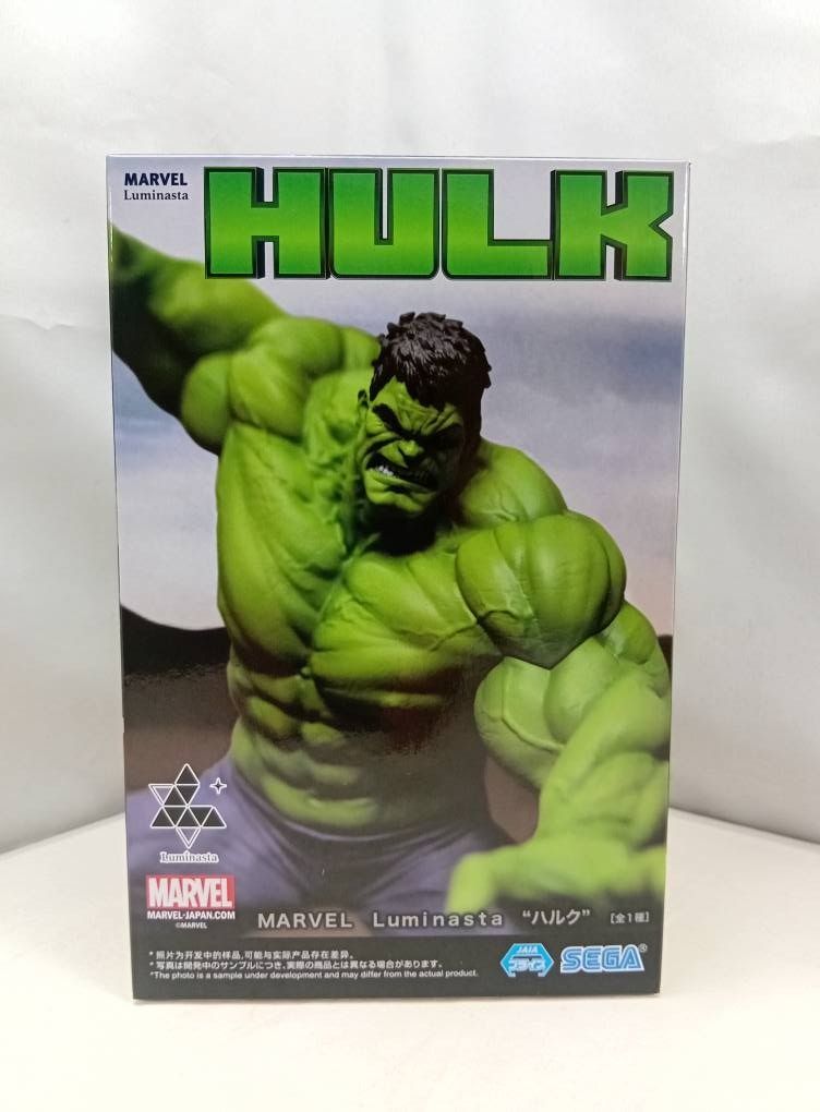 Marvel Sega Luminasta 7" Hulk PVC Statue Figure (Category: Action & Battle Toys) located in Quezon City. Submitted by ToyzzKoleksyon (Listing ID 1463593211, Image 1). Description: Authentic/Branded. -Price: 1,000 -Condition: AS IS. Unopened Box. OLD STOCK. -Issue: NONE -What you see is what you get. -Please check photos for issues. -Location: Quezon City b116j.