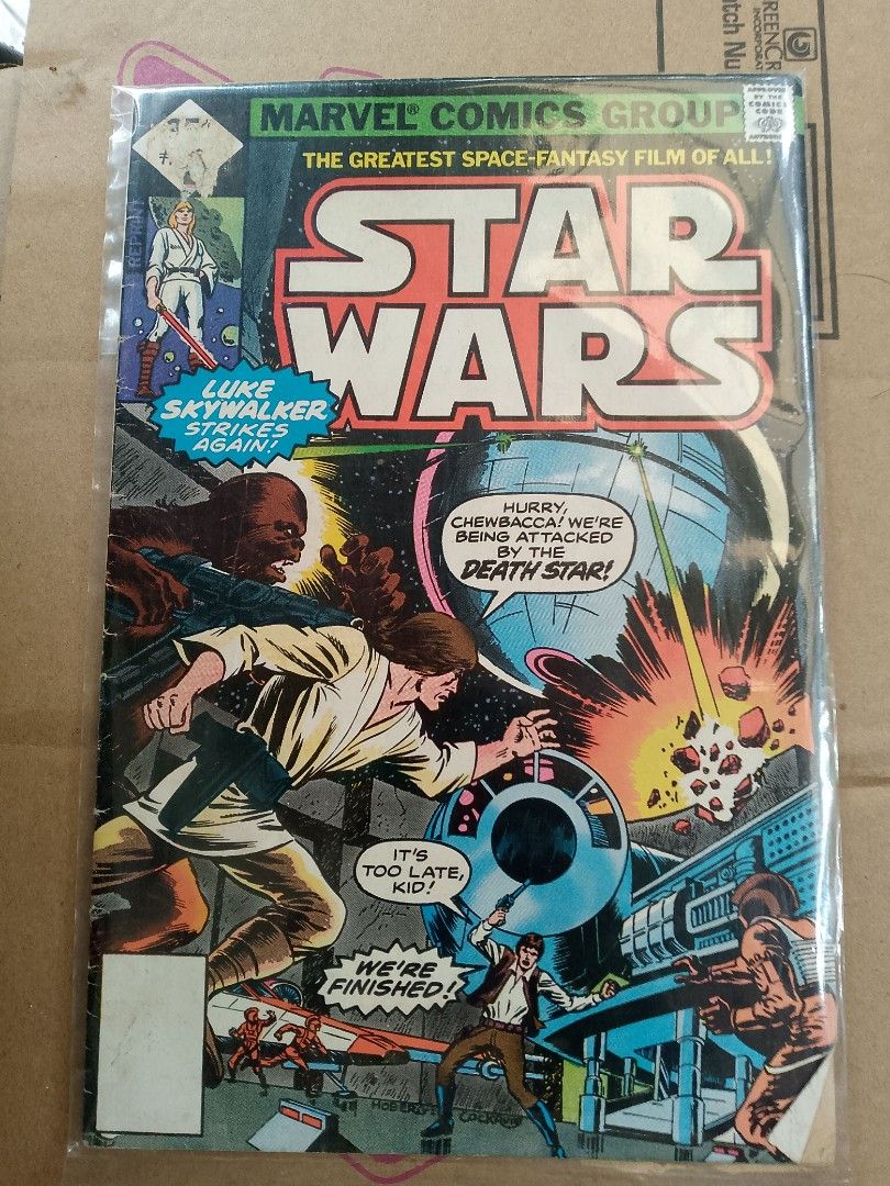 Marvel Star Wars Comic Book issue#5 (Category: Comics & Manga) located in Taguig. Submitted by titus40k (Listing ID 1463612617, Image 1). Description: - Original Marvel Star Wars comic book - Features Luke Skywalker and the Death Star attack - From the original comic run - Perfect for Star Wars fans and collectors whitman blank barcode box fine condition, damage on the upper price tag. what u see what u get.pick up ONLY thru grab/lalamove.