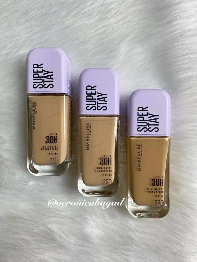 Maybelline SuperStay Lumi Matte Foundation (Category: Makeup) located in Ilagan. Submitted by iamveronicakes (Listing ID 1463696236, Image 1). Description: Brand new and sealed. Shades: •119 •120 •228.