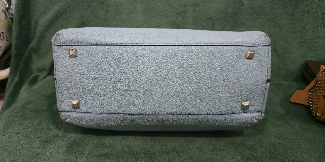 MCM Milla Sky Blue Bag (Category: Luxury Bags & Wallets) located in Bacoor. Submitted by deux_trading_corporation (Listing ID 1463727987, Image 3). Description: 15k and above on 2ndhand market. condition: Rank AB - has normal signs of wear but no damage whatsoever. needs bags spa. payment first. you can always ask for discount/tawad but no to sobrang barat. no reservation. always check all the photos. some photo/s indicate the flaw..
