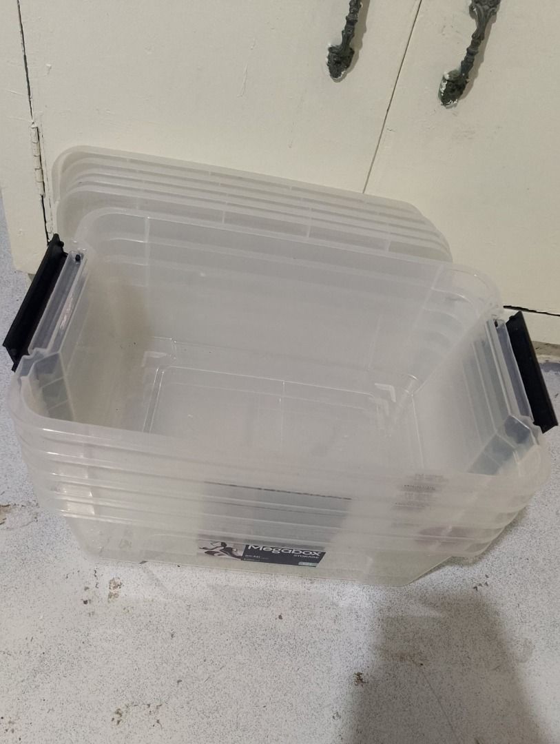 Megabox Storage Bundle 12L Clear Plastic Containers with Lids (Category: Storage Boxes & Baskets) located in Caloocan City. Submitted by youngflower.a202a6 (Listing ID 1463719120, Image 2). Description: MegaBox 12L Storage Box – 5 Pieces | ₱500 Selling 5 pcs MegaBox 12L storage boxes for only ₱600 for the set. • Slightly used, in good condition • Clean and ready to use • 12L capacity each • ₱120 per piece • Selling as a complete set only 📍 Locat