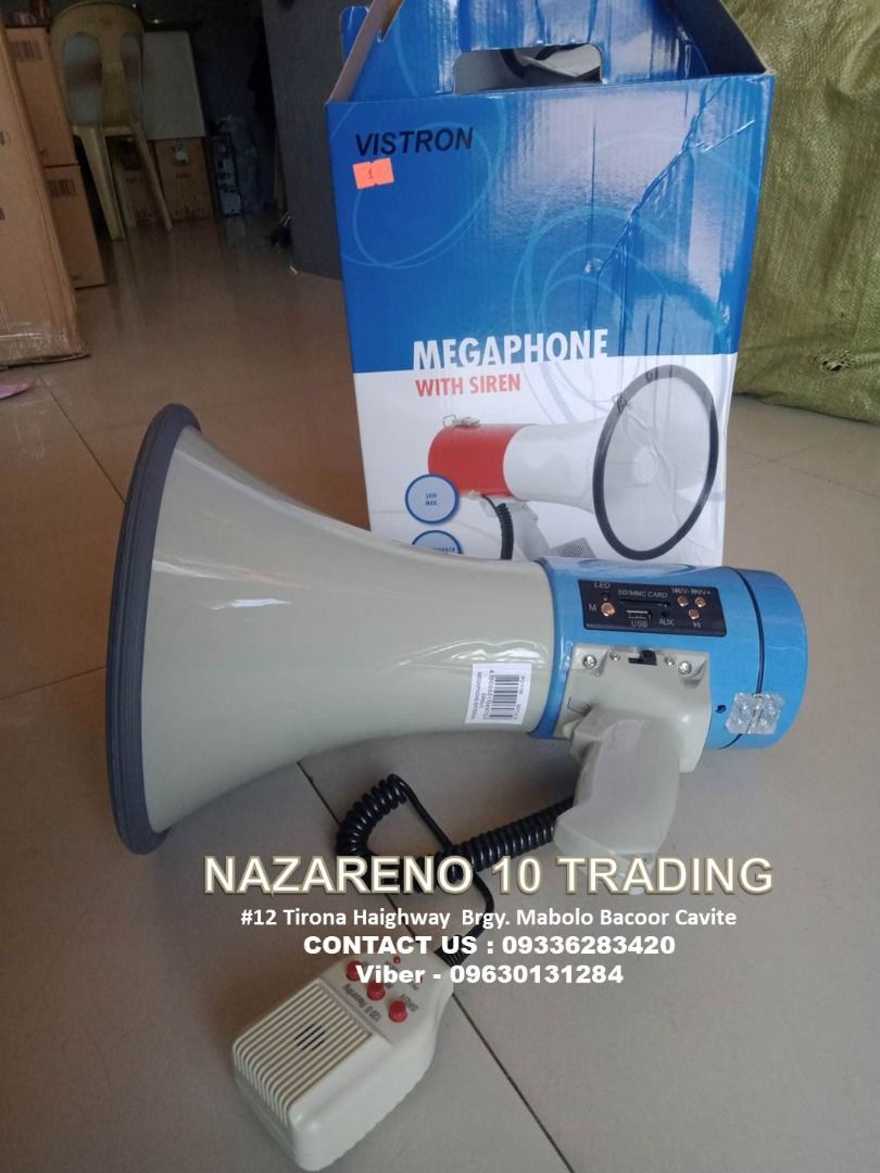 MEGAPHONE 50 WATTS (Category: Looking For) located in Bacoor. Submitted by kajezame.2021 (Listing ID 1463575892, Image 1). Description: MEGAPHONE 50 WATTS For More Details and Discount Contact Ms. Karen NAZARENO 10 TRADING 0963 0131 284 0933 6283 420 0956 7028 557 0933 8559 510 Landline: Look for Ms. Karen (046 ) 416 3920 Also available: • Traffic cone • Parking Block stopper • Hooded trash bin • Road Plastic Barrier • Spill boom • Fishing buoy •