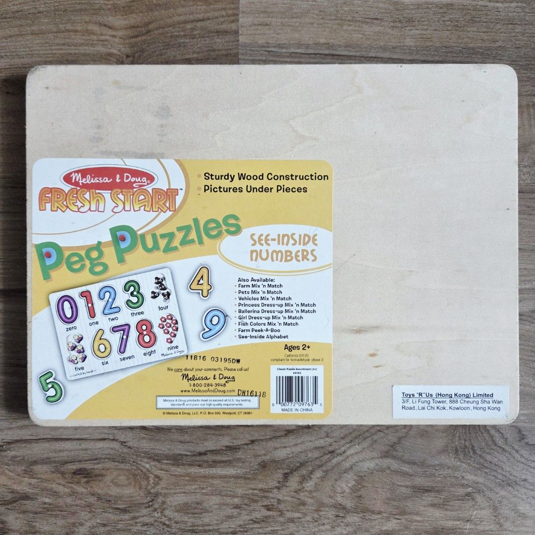 Melissa & Doug See-Inside Numbers Peg Puzzle (Category: Educational & Learning Toys) located in Taguig. Submitted by badetteg. (Listing ID 1463595366, Image 3). Description: MELISSA & DOUG NUMBER PEG PUZZLE 🔢🧩 Price: P400 (negotiable) Condition: 9/10 RFS: Decluttering MoP: Online bank transfer, GCash or cash upon pick-up Delivery: Third-party courier or personal pick-up Location: BGC, Taguig Fun and educational wooden number puzzle for little l